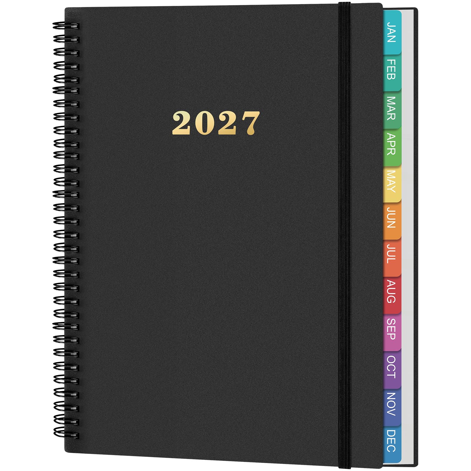 Agenda 2027: January-December 2027 Daily Planner, 8.5 x 11 in, Black | 2027 Plan
