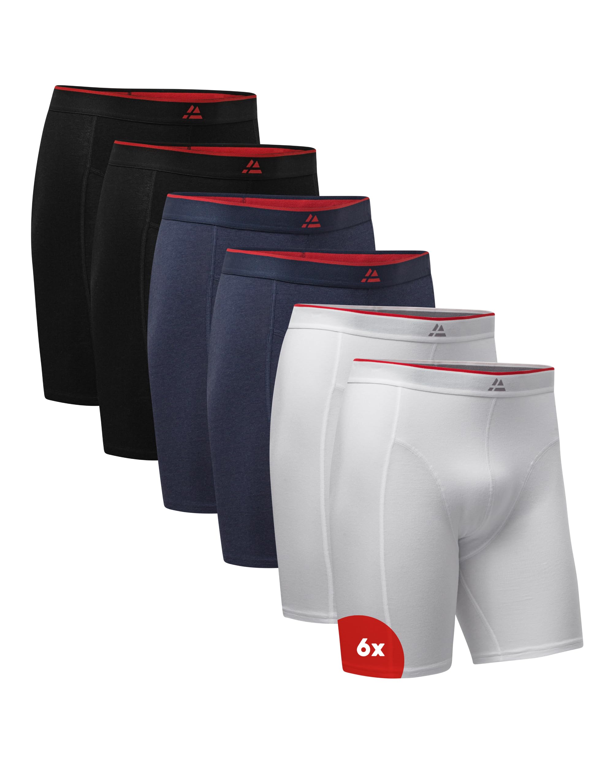 DANISH ENDURANCE Men's Long Bamboo Boxer Briefs Breathable 3 or 6 Pairs