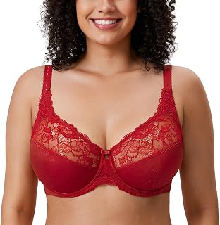 DELIMIRA Women's Plus Size Lace Bra