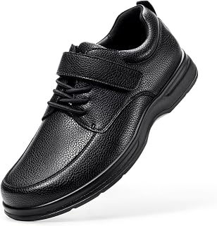 FitVille Mens Extra Wide Business Leather Loafers Shoes