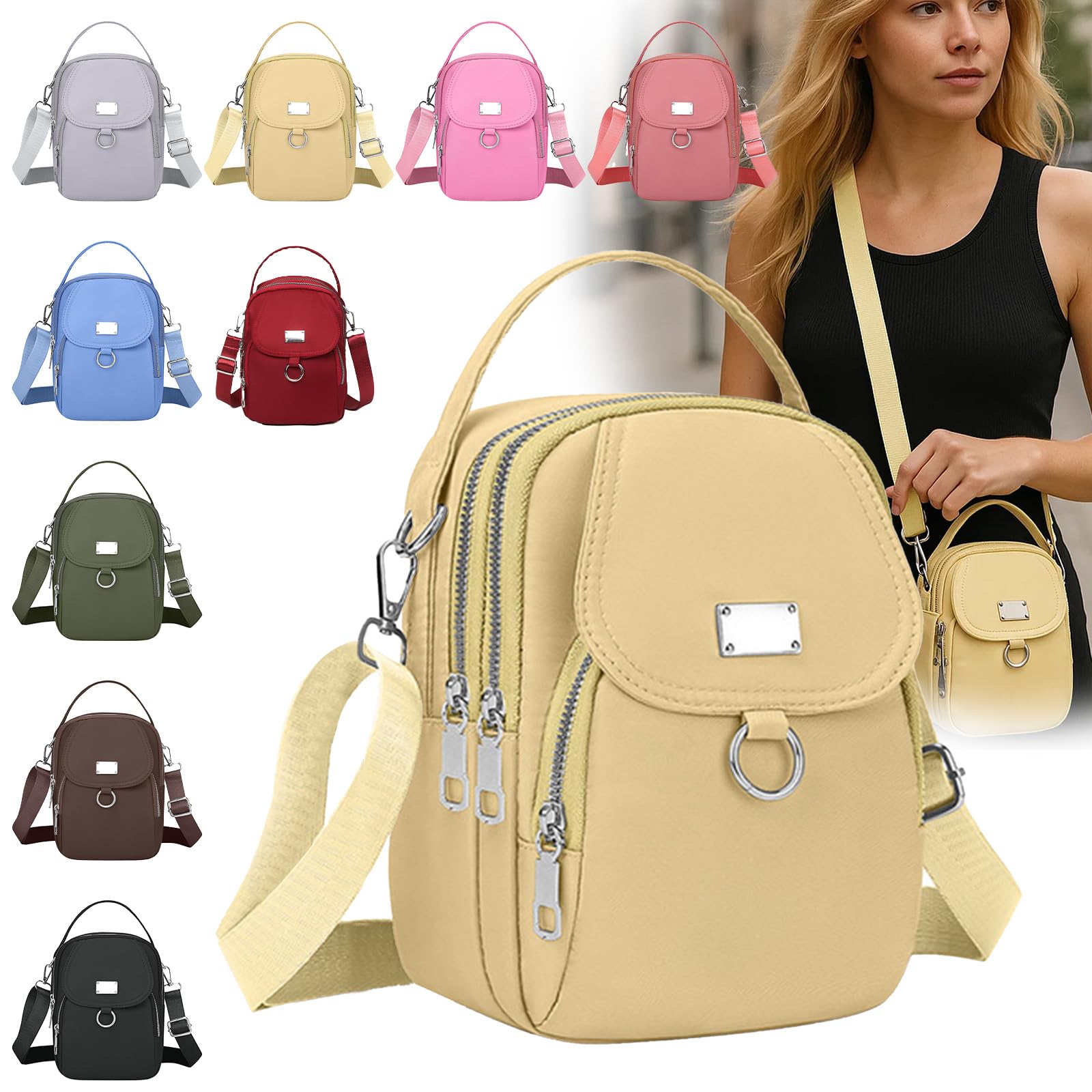 Shoulder Bags for Women, Small Multiple Pockets Shoulder Bags for Phone Mini Cel