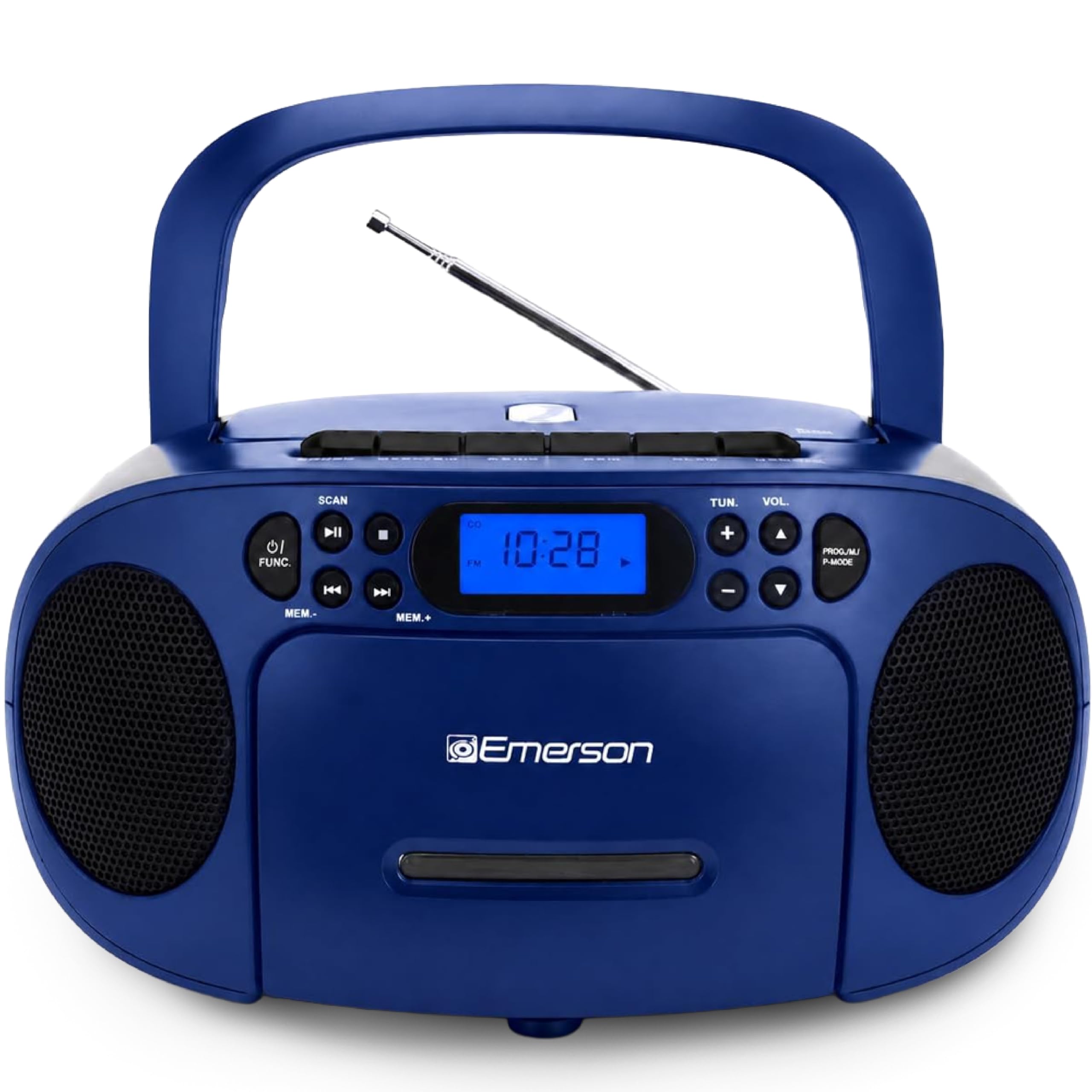 Emerson EPB-3003 Portable CD Cassette Boombox with AM FM Radio - Blue | With CD-