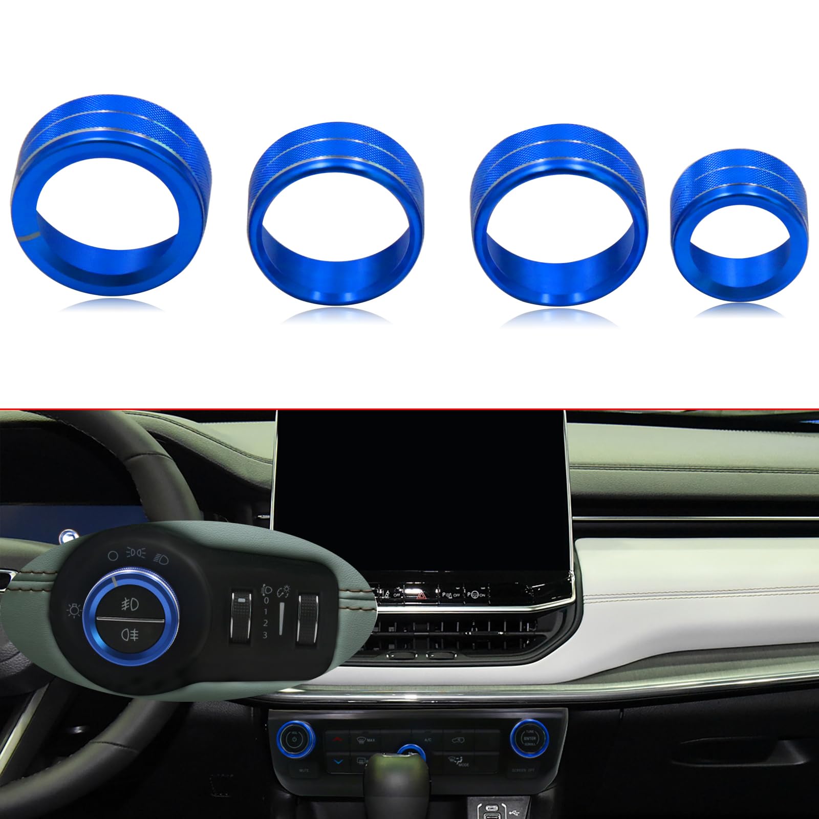 sumaikeji Fits for Jeep Compass 2022-2025 Headlight Air Conditioner Knob Trim Au