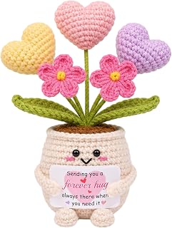 MuMyer Handmade Crochet Heart Flower Thinking of You Gifts for Women