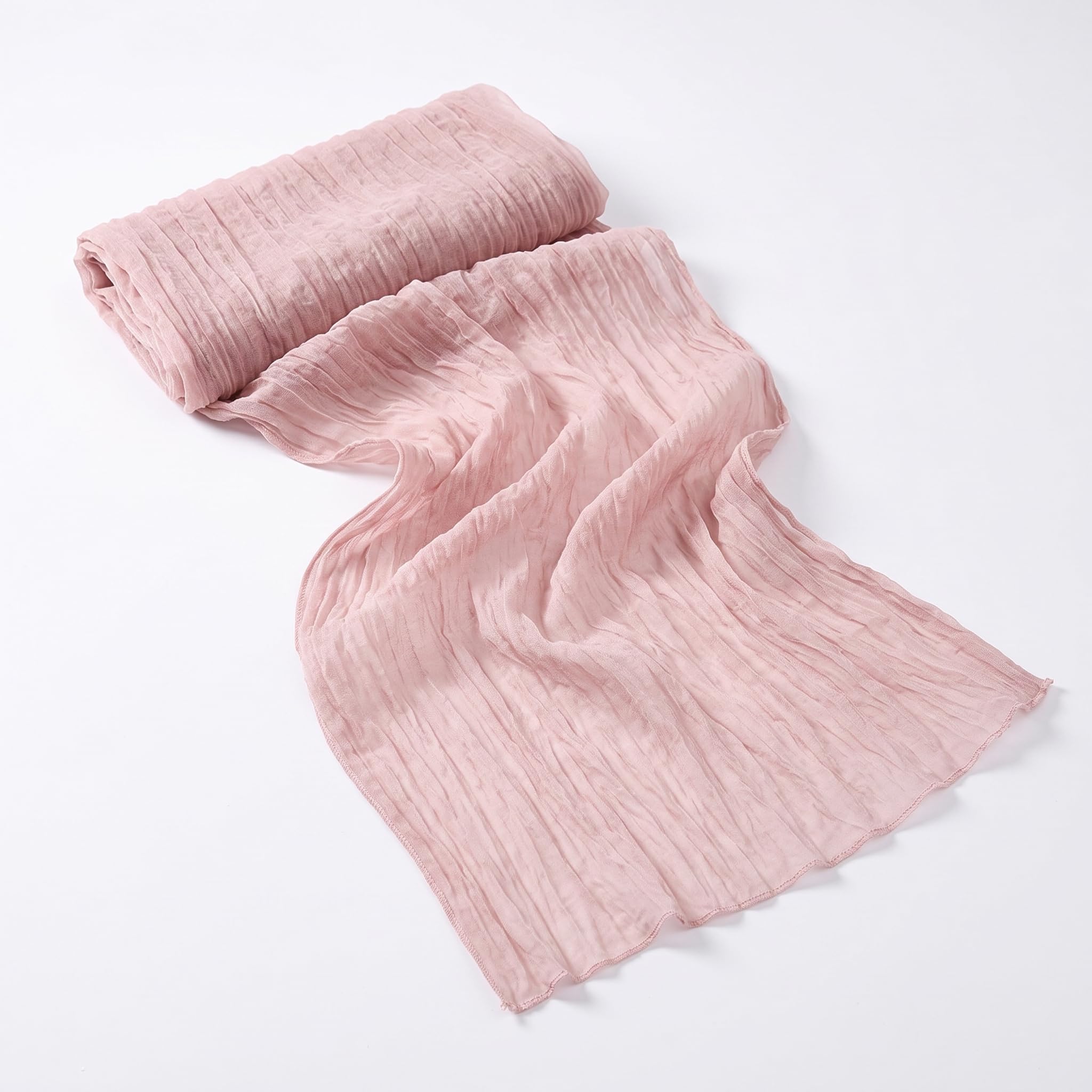 Pink Medium Cheese Cloth Table Runner Soft Texture Fabric Decorative Accent Wedd
