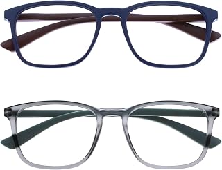OPULIZE Max Unisex Classic Rectangle Frame, 2 Pack - Blue/Grey, One Size