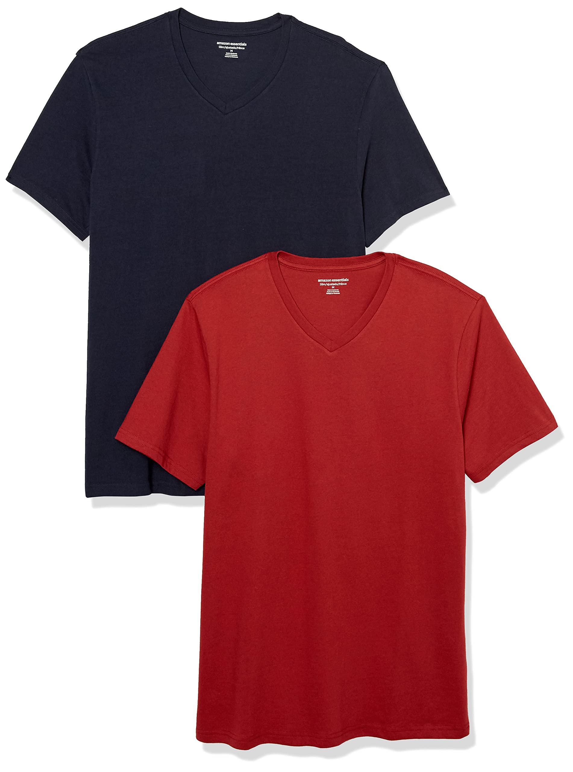 Amazon Essentials Men's Short-Sleeve V-Neck T-Shirt, Pack of 2