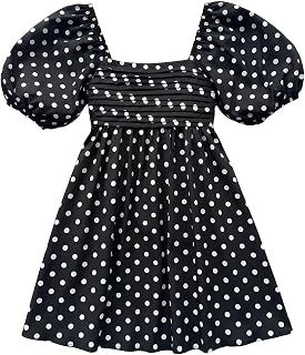 Floerns Women's Floral Dress Puff Sleeve Square Neck Mini Dresses