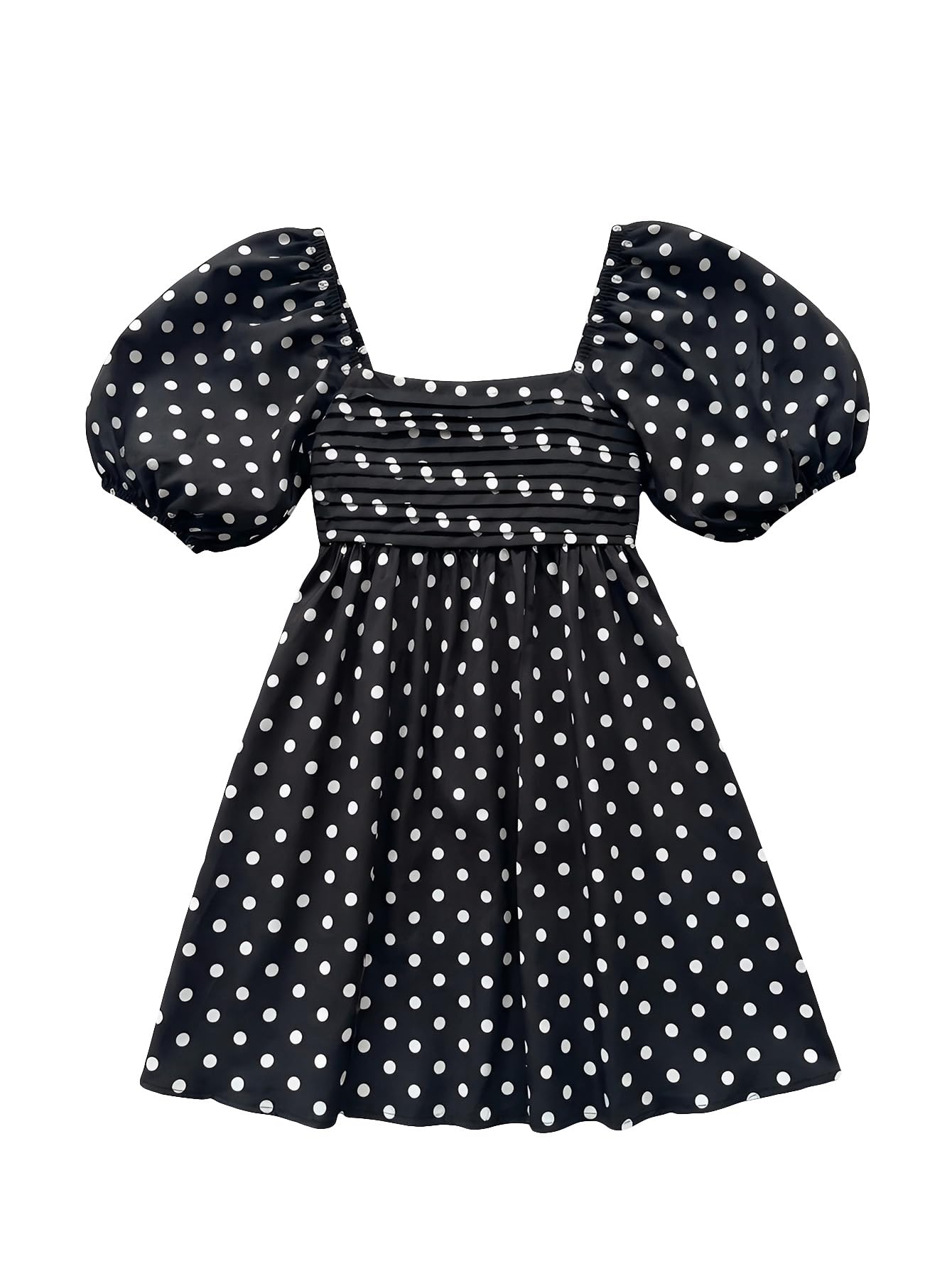 Floerns Women's Floral Dress Puff Sleeve Square Neck Mini Dresses