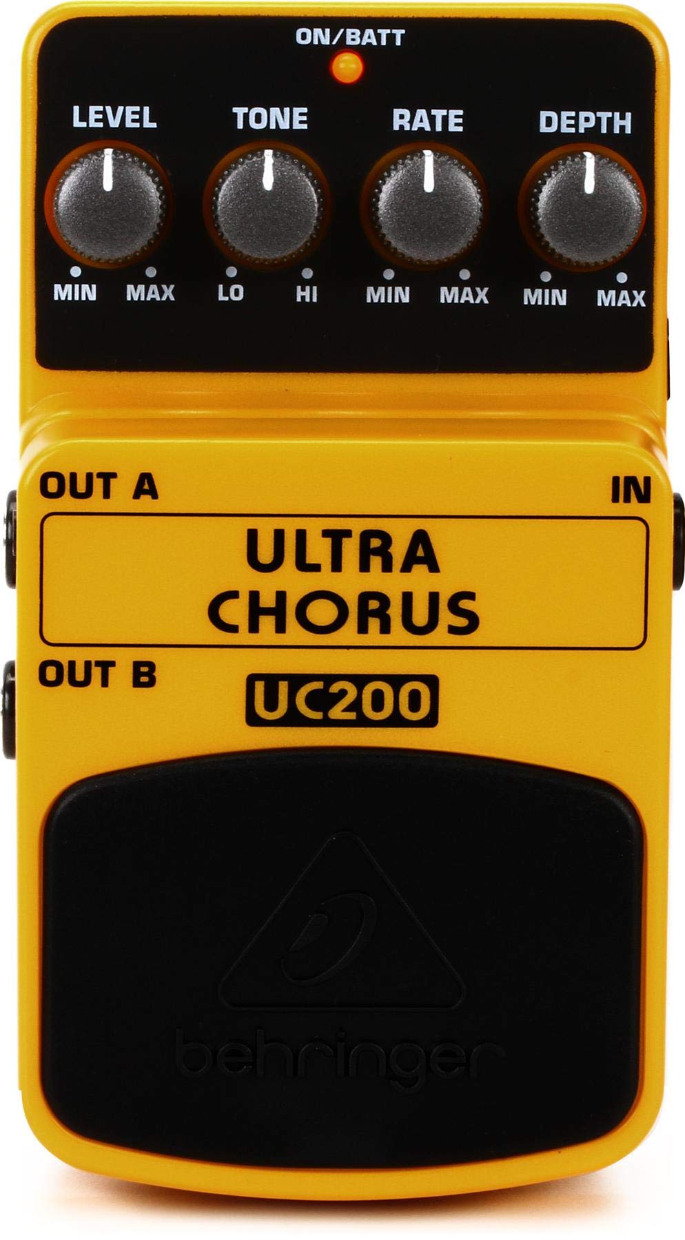 Behringer ULTRA CHORUS UC200 Ultimate Stereo Chorus Effects Pedal, Yellow