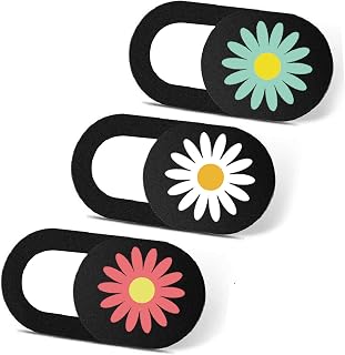 IMNEXT2U Webcam Cover Slide Ultra Thin Laptop Camera Privacy Protect Daisy | 3 Pcs Cute Daisy, Ultra thin camera cover fit for Cell phone desktop tablet PC, front camera blocks webcam to protect privacy