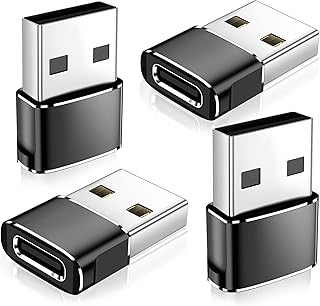𝟒𝐏𝐚𝐜𝐤 𝐔𝐩𝐠𝐫𝐚𝐝𝐞𝐝 USB to USB C Adapter,Type-C Female to A Male Charger Converter for iPhone 18 Charger,iWatch Ultra SE 9 10,iPhone 17 Pro Max 16 15 14,Samsung S25,AirPods,iPad,Car,Xbox