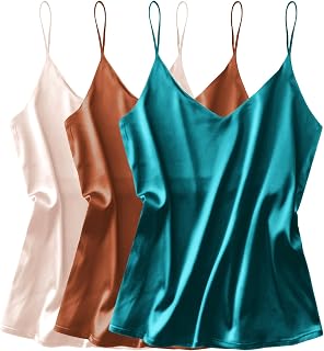 Ekouaer Ladies Soft Silk Pyjamas Set Short Sleeve Button Down Satin 2 Piece Sleepwear S-XXL