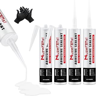 RV Roof Lap Sealant Self Leveling,4 Pack RV Roof Silicone Sealant White, Waterproof Flexible EPDM RV Sealants and Caulking Exterior Repair Kit for Campers,Trailers, Motorhomes