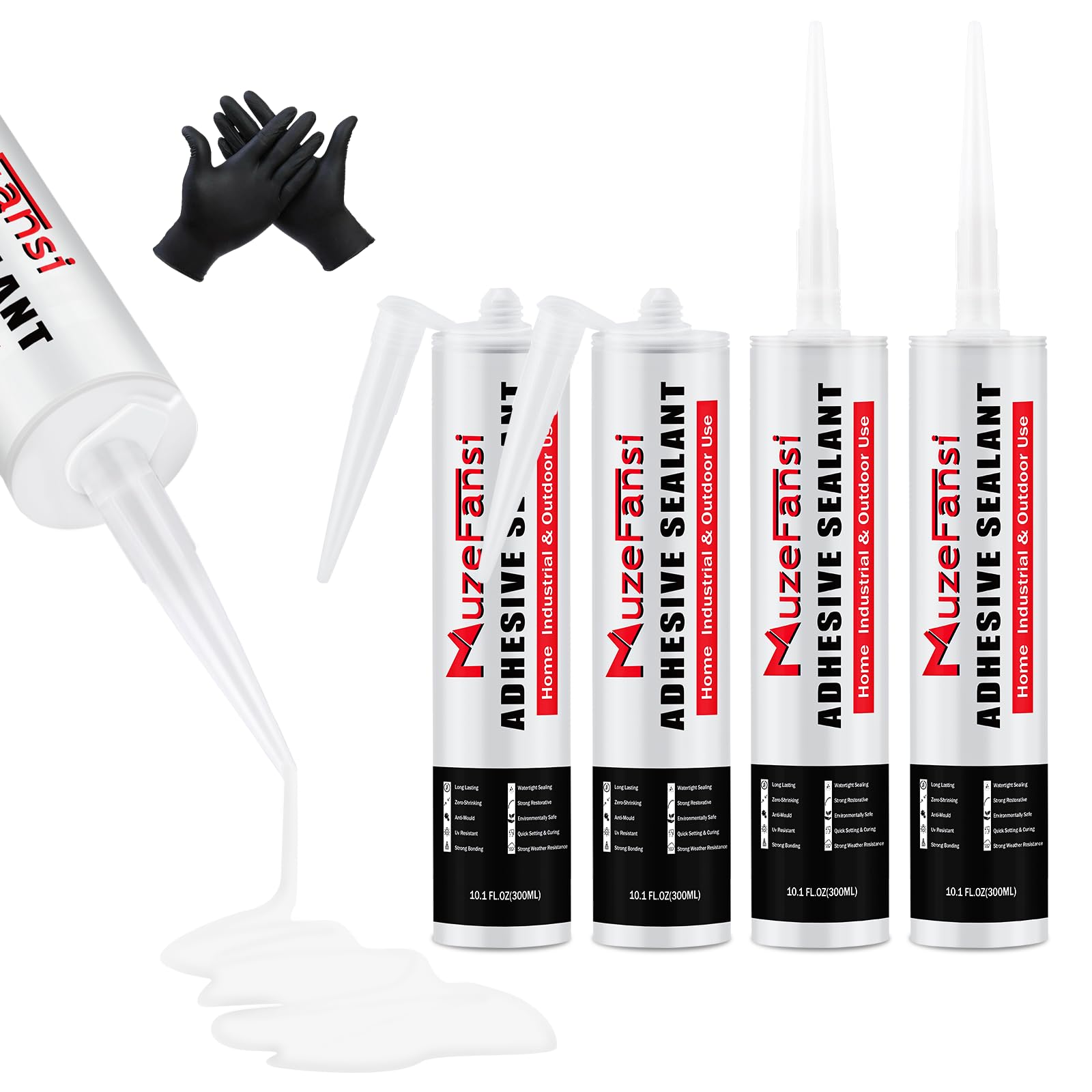 RV Roof Lap Sealant Self Leveling,4 Pack RV Roof Silicone Sealant White, Waterpr
