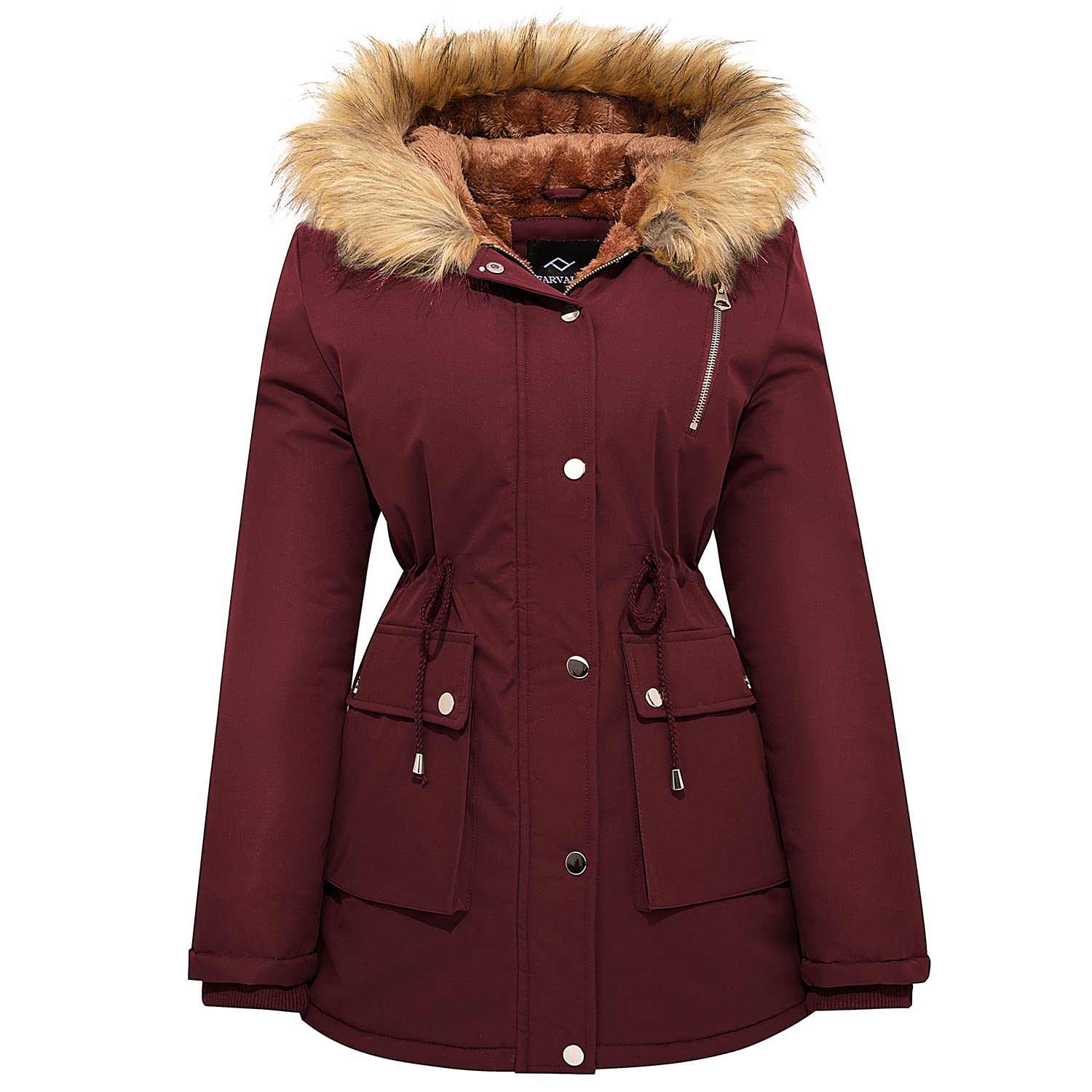 Womens Water-repellent Winter Coat Thicken Puffer Jacket Warm FLeece Lined Parka