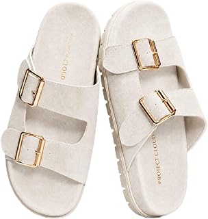 Project Cloud Sandali da donna in 100% vera pelle, soletta in memory foam, sandali antiscivolo da donna, scarpe eleganti da donna Lanura