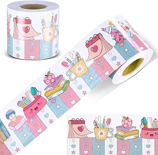 Fuutreo 65.6 ft Pastel Stationery Bulletin Board Border