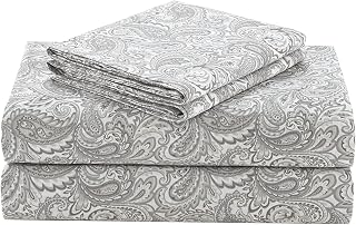 Comfort Spaces 100% Cotton Percale Sheets Queen Size 4 Piece, Paisley Multi | Crisp, Cool & Breathable Bed Sheets, 14" Deep Pocket Fits Up to 16" Mattress, Lightweight, All Season Cozy, with Pillow Case
