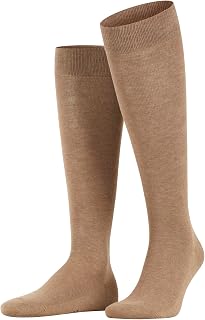 FALKE Men's Family Knee-High Socks Breathable Cotton Long Hard-Wearing Extra-Soft On Skin Plain Flat Seam In Toe Area For Dress Casual Business Looks 1 Pair
