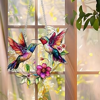 1 x Colorful Acrylic Dream Catcher Hanging Window Decor 7.1 Inch Stained Glass Printed Wall Art Rainbow Wall Art Gift Idea and Garden Ornament for Use in