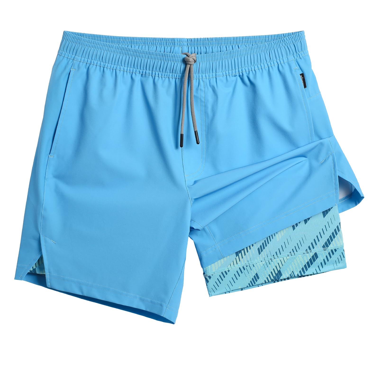 maamgic Mens Gym Shorts 7 Crotch Stretch Lining 2 in 1 Workout Shorts Men Quick 