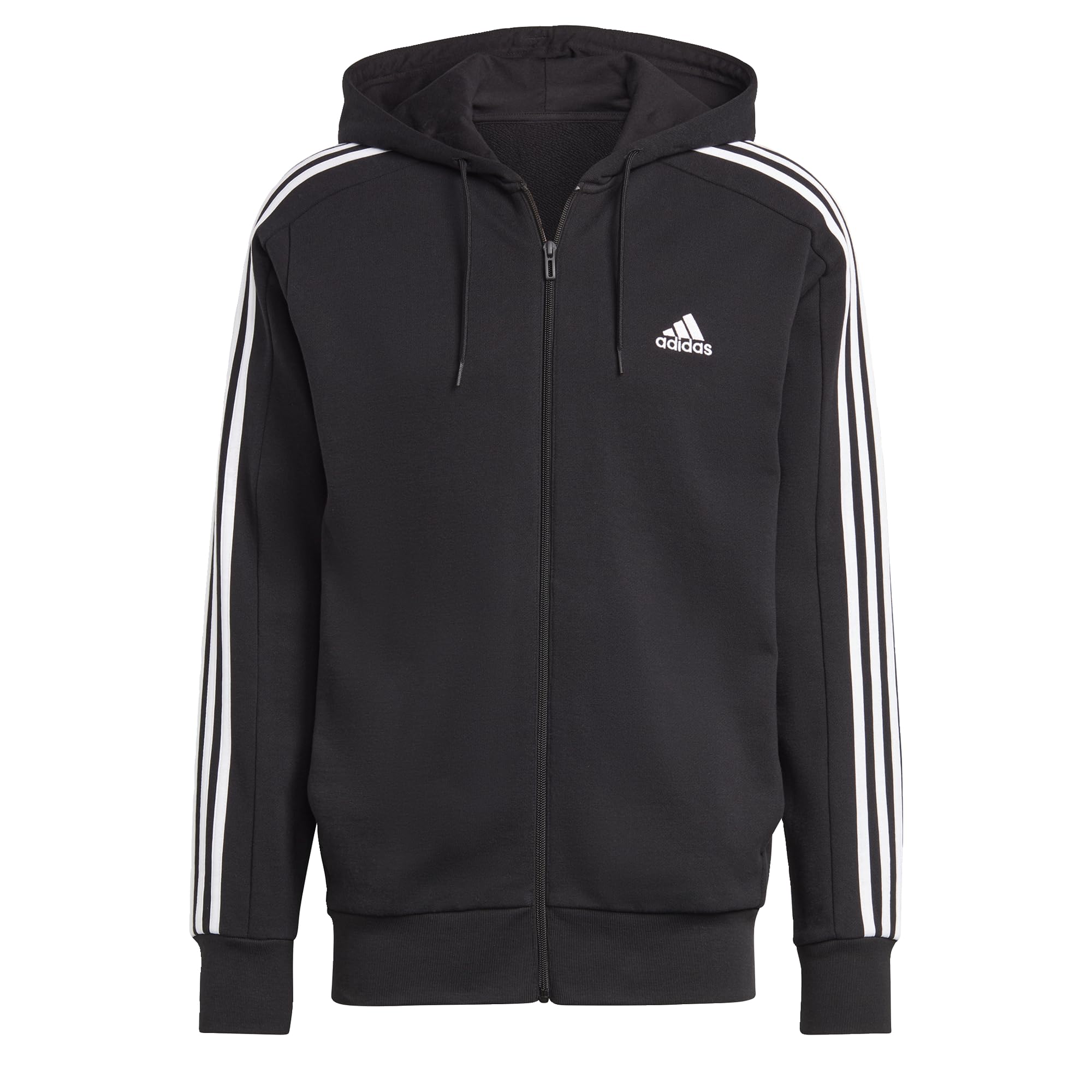 adidas Essentials French Terry 3-Stripes Full Zip Hoodie Men's Jacket