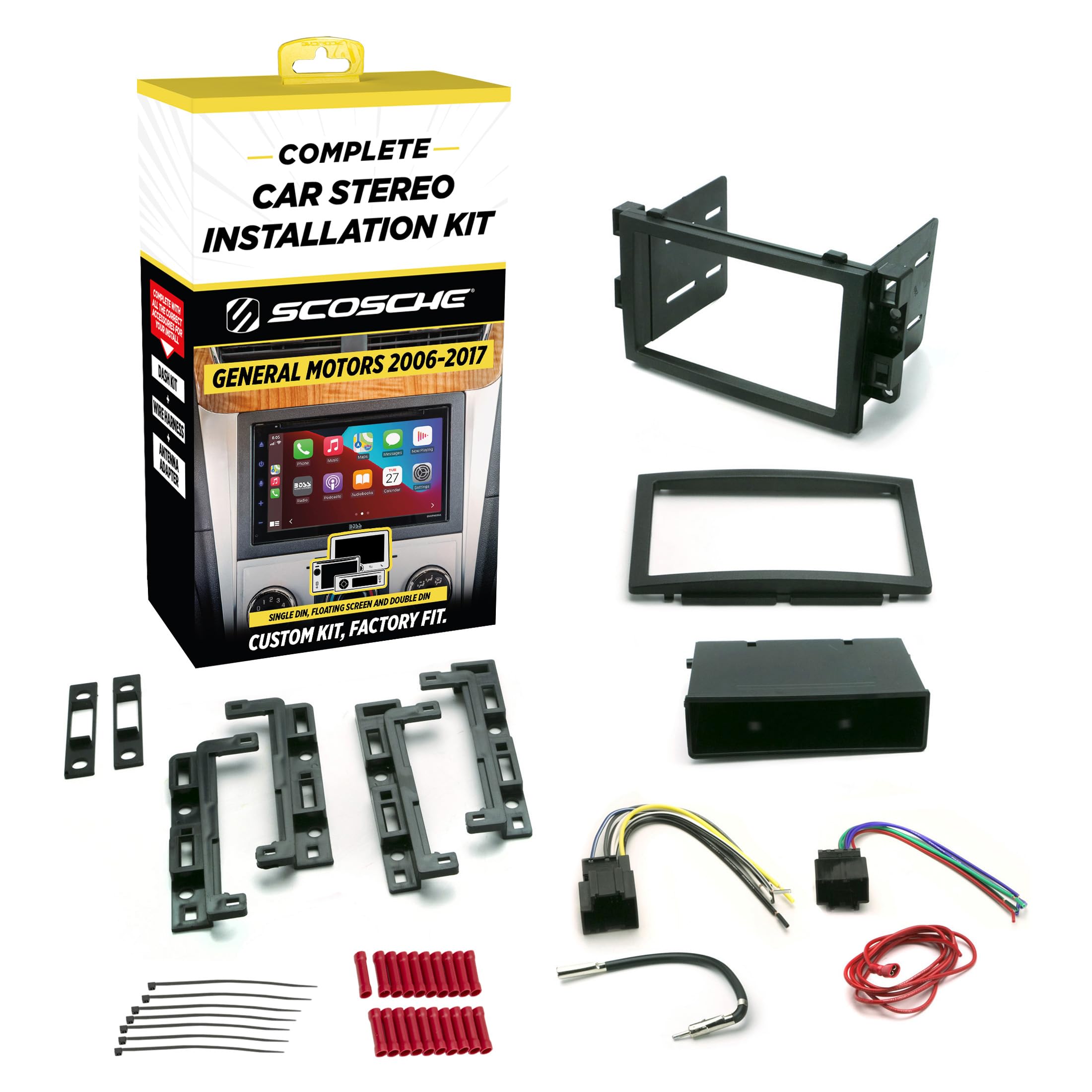Scosche ICGM10BN Complete Double/Single DIN Stereo Installation Kit for Select N