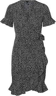 VERO MODA Vmhenna Vestido Cruzado con Volantes 2/4 Wvn Noos Vestido Mujer