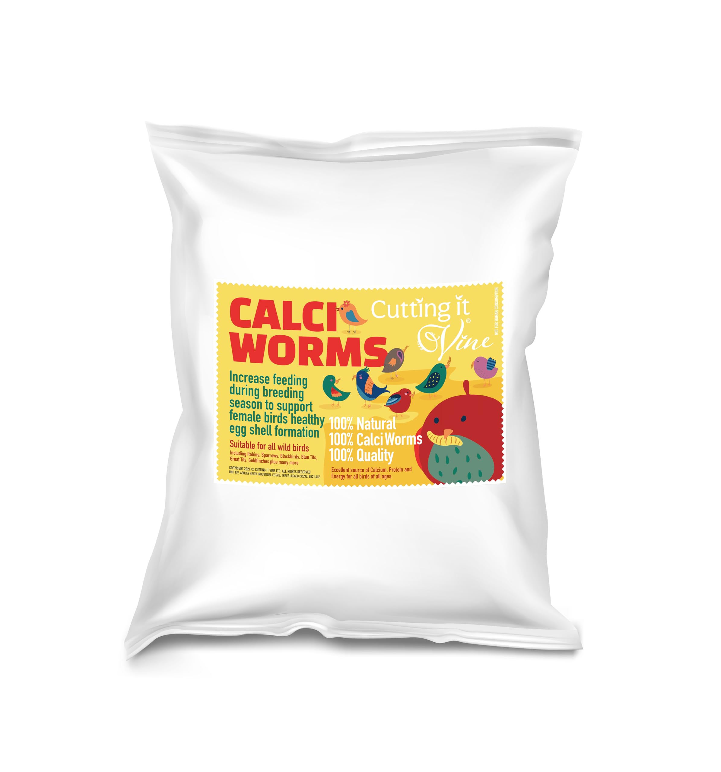 Dried Calciworms for Garden Birds, 10L Refill Bag, 1600g (2 x 5L Bags), Natural 
