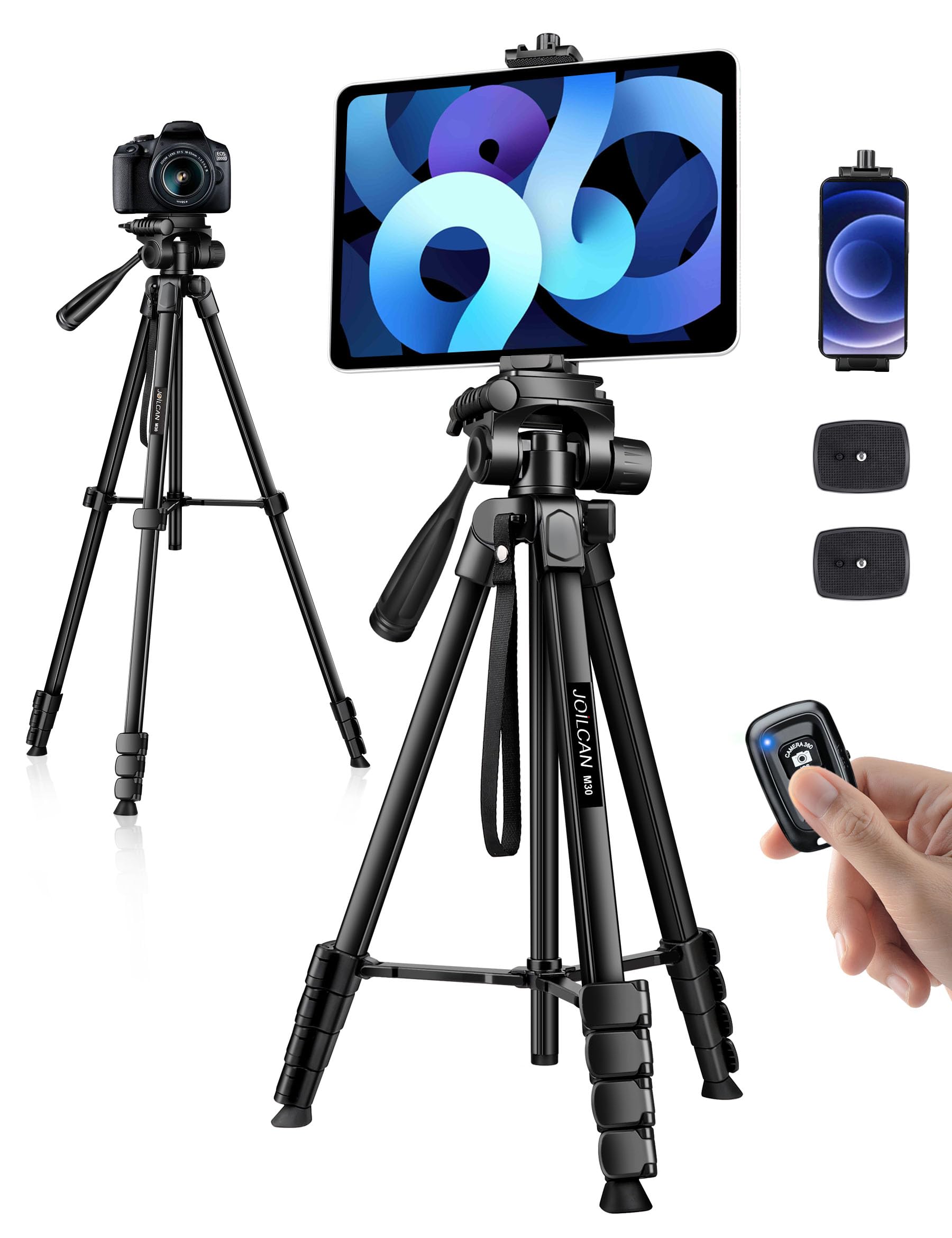 JOILCAN Phone Tripod Stand, 68" Tripod for iPad iPhone Tablet with Remote | Trav