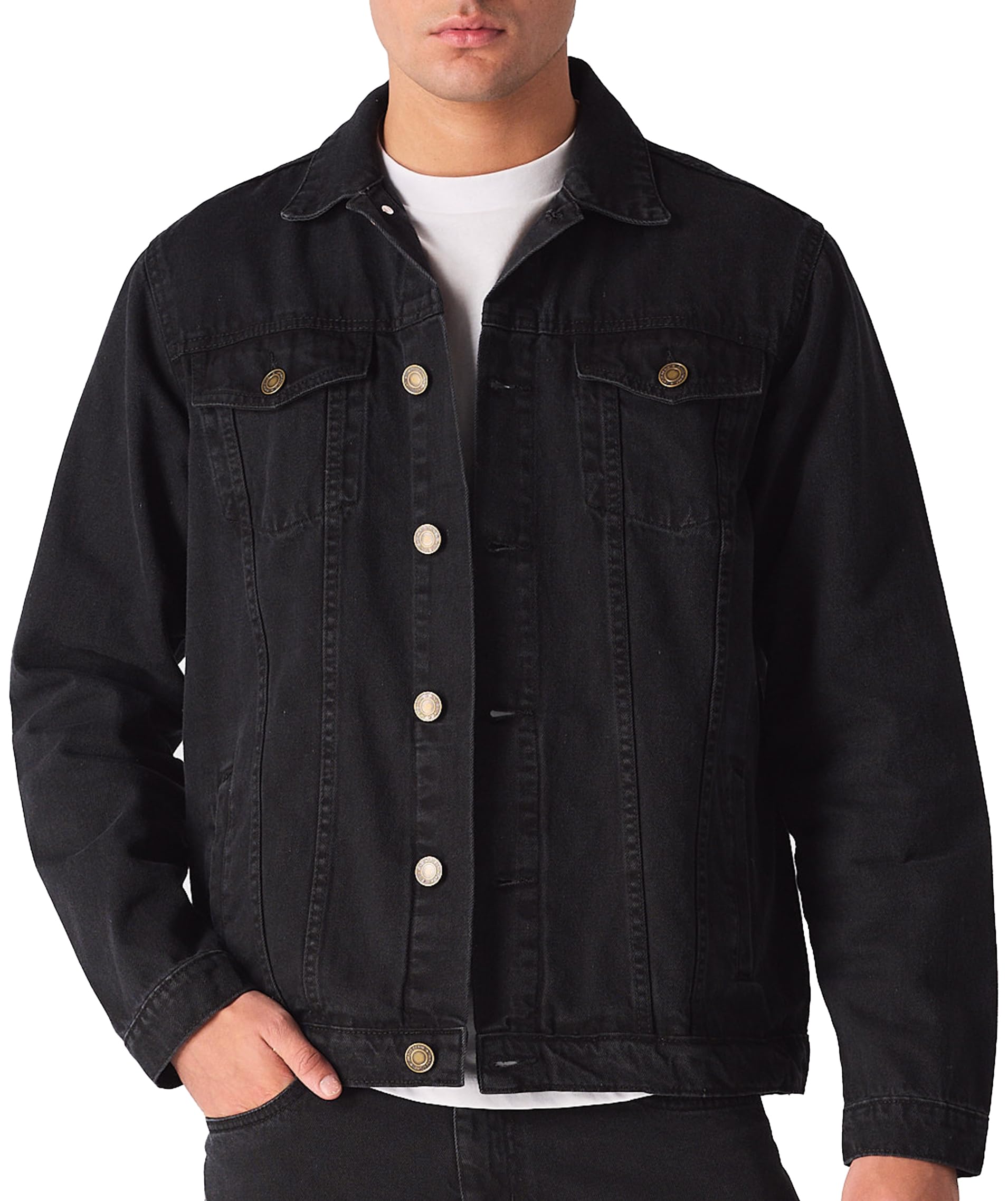 JMOJO Jean Jacket Men - Regular Fit Mens Denim Jacket Western Style