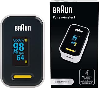 Braun Pulse Oximeter 1 | YK-81CEU | Accurate Blood Oxygen Finger Monitor| Easy-to-use at Home | For COPD, Pneumonia, Sleep Apnea Sufferers | Great for Athletes