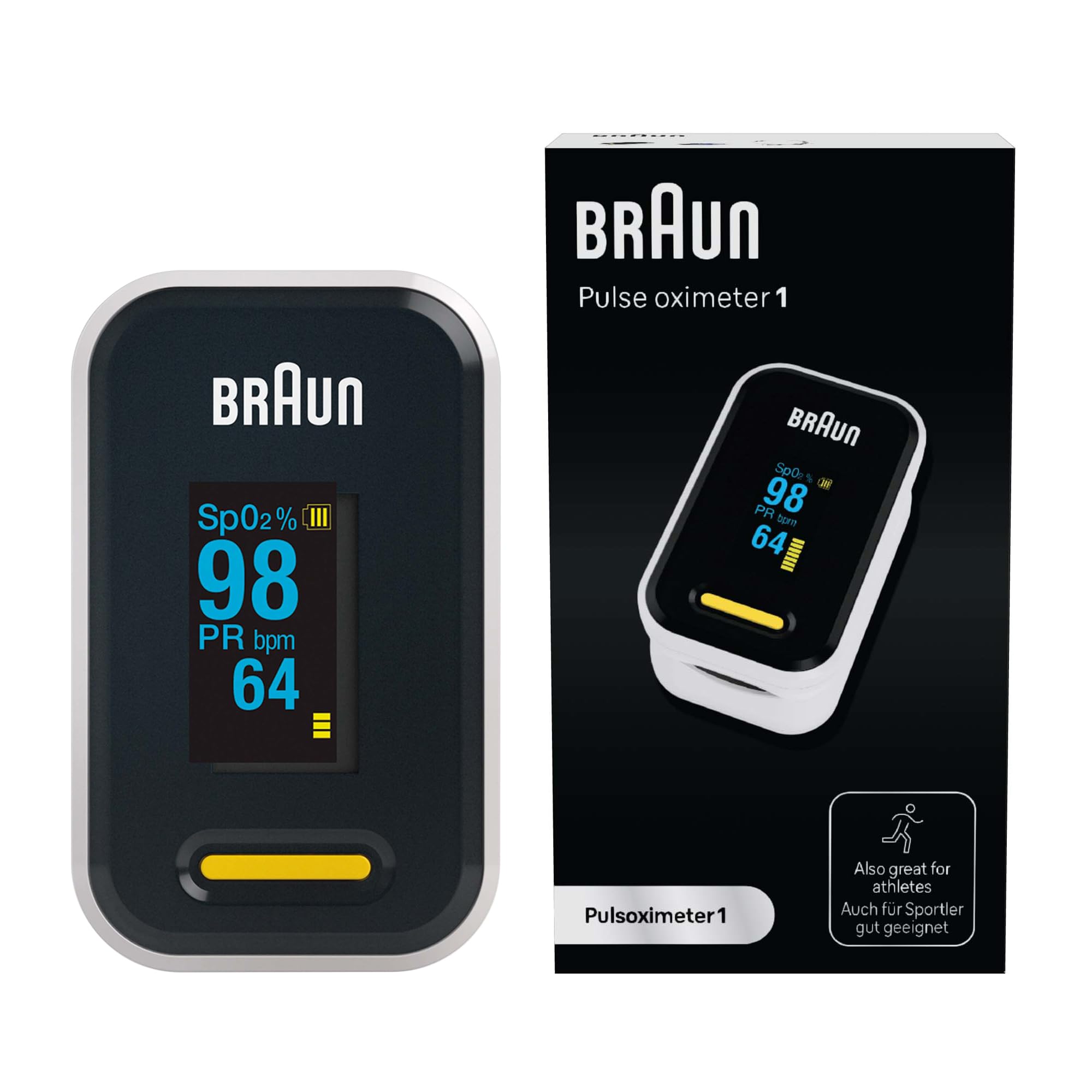 Braun Pulse Oximeter 1 | YK-81CEU | Accurate Blood Oxygen Finger Monitor| Easy-t