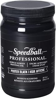 Speedball Professional Acrylic Screen Printing Ink, 32-Ounce, Poster Black