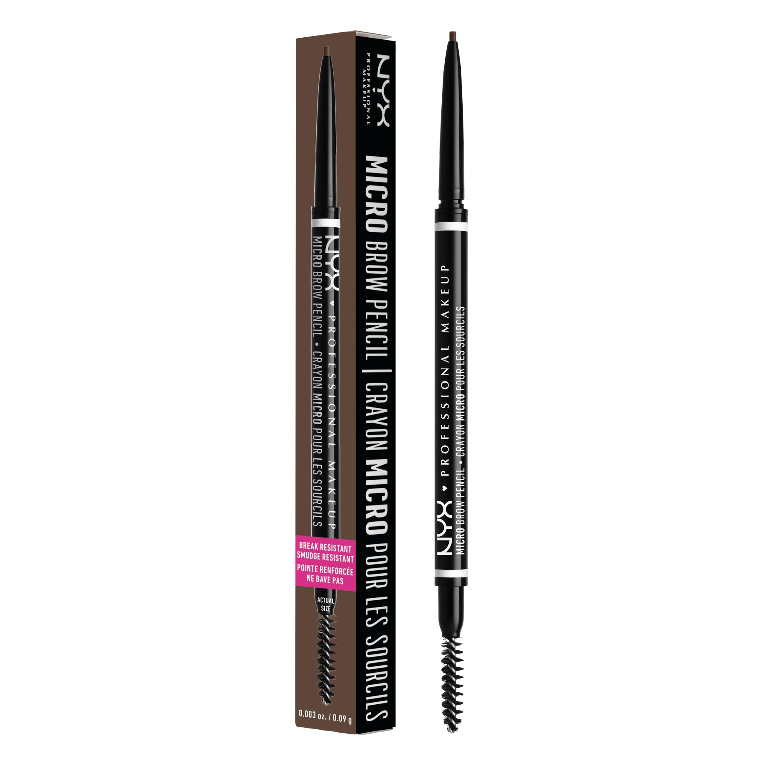 NYX Professional Makeup Brow Pencil Micro Brow Dual Ended Spoolie, Espresso | Ul