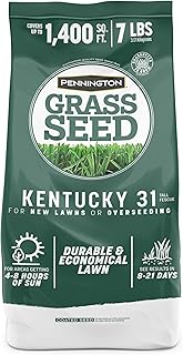 Pennington Kentucky 31 Tall Fescue Grass Seed, Drought-Resistant, 7 LB | Full Sun to Moderate Shade, for Residential Lawns, Grass Seeds for Lawn, Coverage up to 4,000 sq. ft.