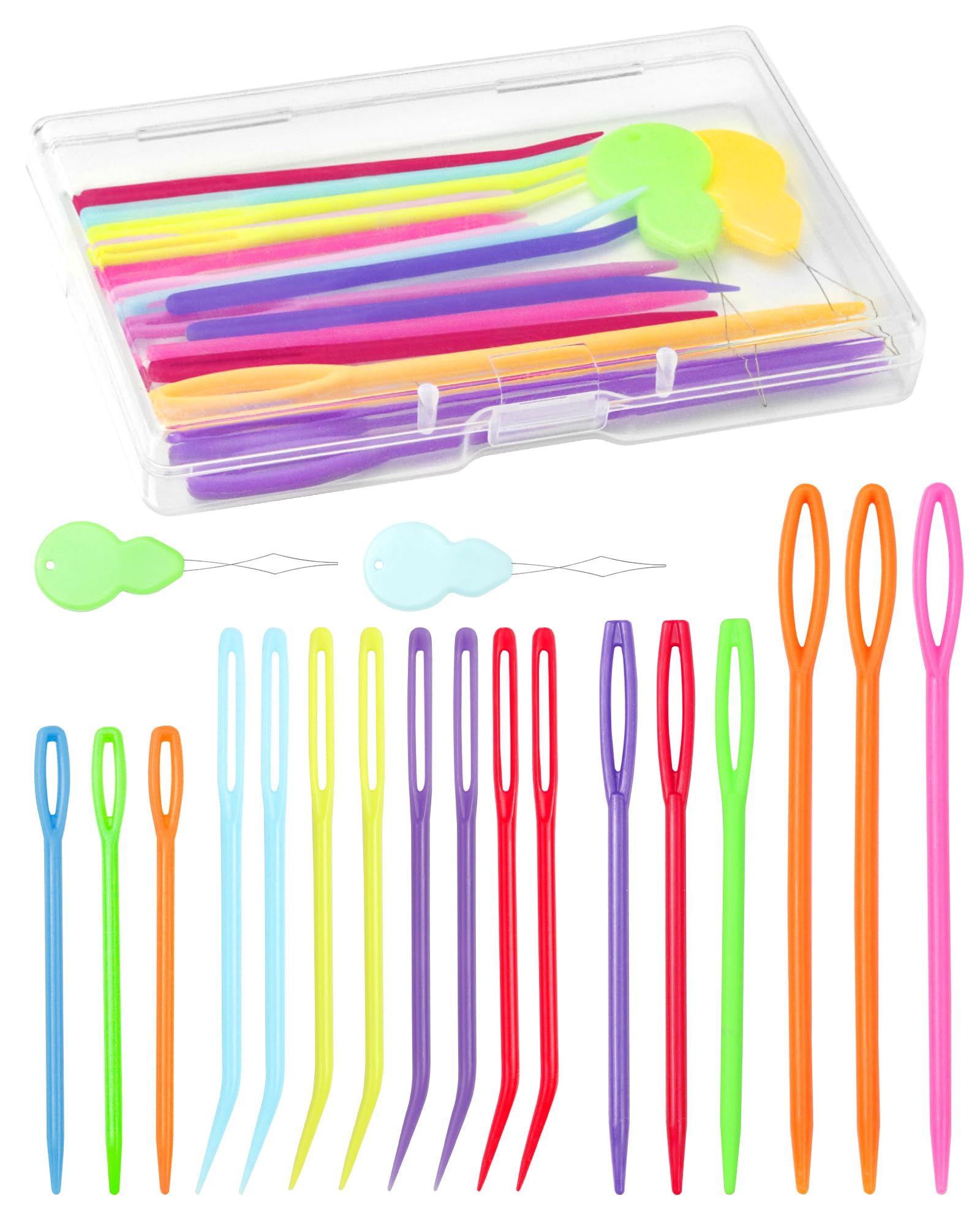 FIVEIZERO 19 Pcs Yarn Needles Set, Assorted Yarn Needles Bent Tapestry Needle We