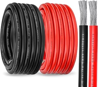 4 Gauge Marine Wire Tinned Copper Boat Cable, Standard USA OFC Oxygen Free Copper Wire for Automotive Boat Speakers Solar Outdoors (4 Gauge 30FT Red+30FT Black)