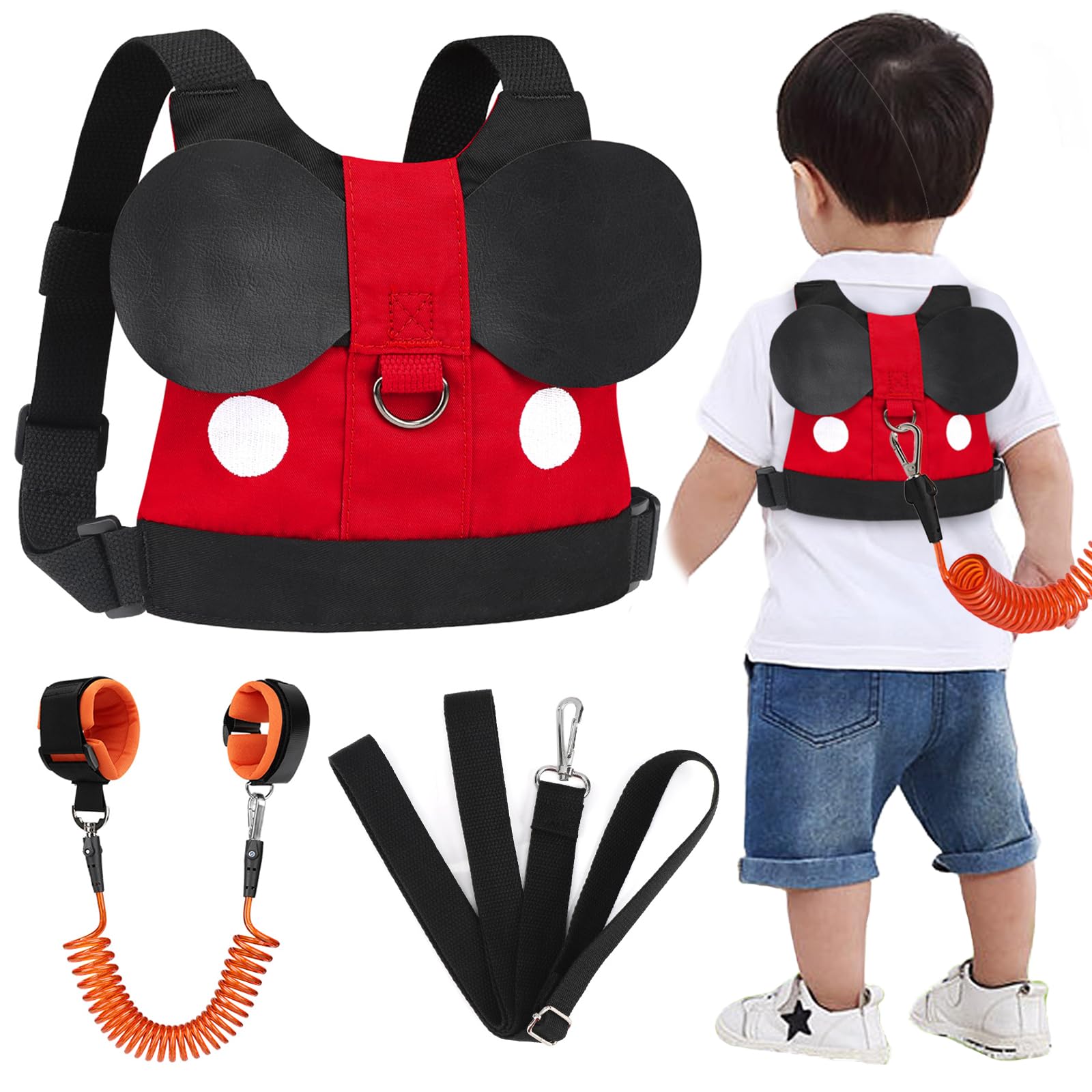 Accmor Toddler Leash Harness, Child Harness Baby Leash + Anti-Lost Wrist Link, C