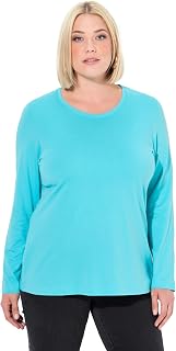 Ulla Popken Shirt, Slim, Rundhalsausschnitt, Langarm Maillot de Tunique Femme (Lot de 1)