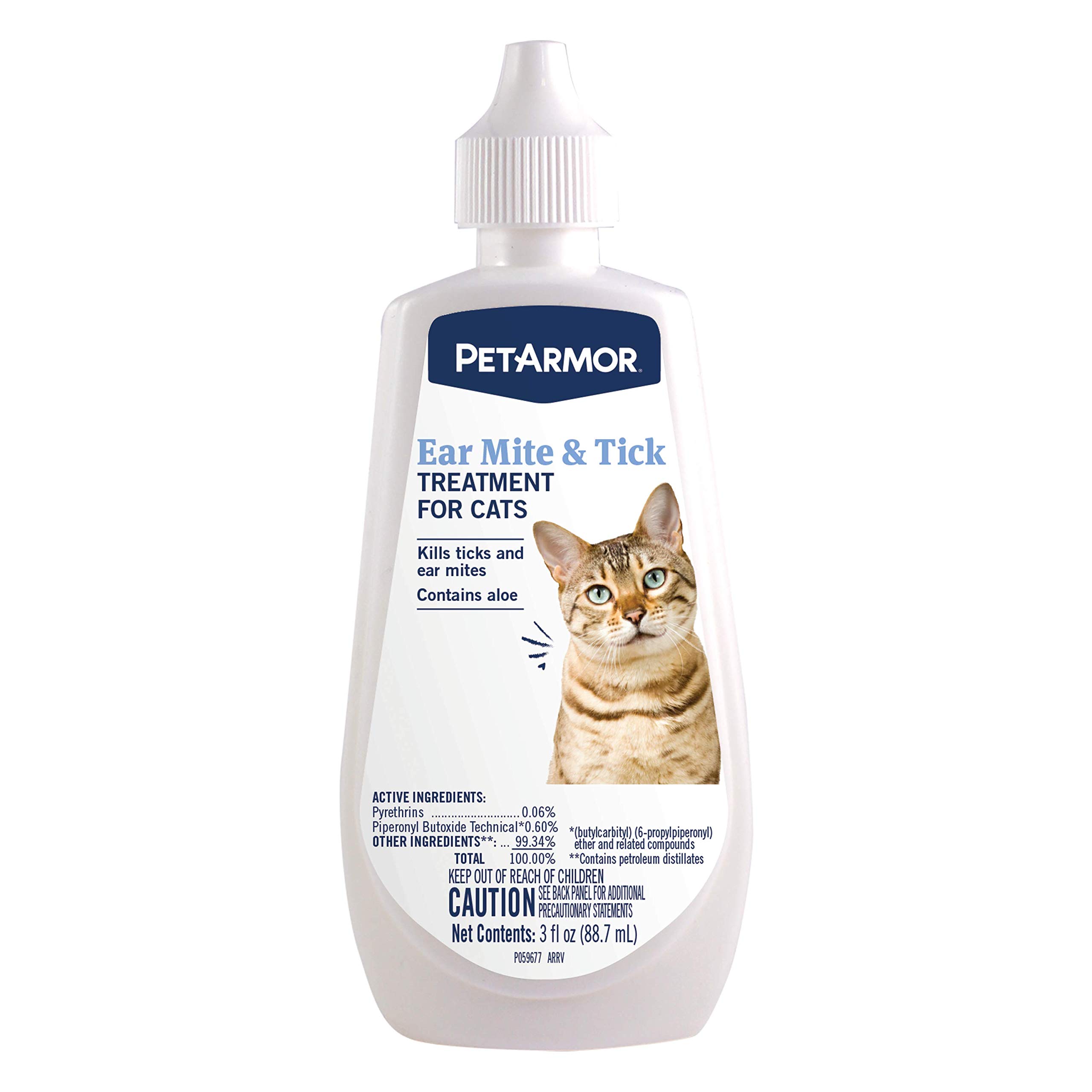 PetArmor Ear Mite Treatment for Cats, 3 oz | Ear Mite Medicine Kills Ticks and E