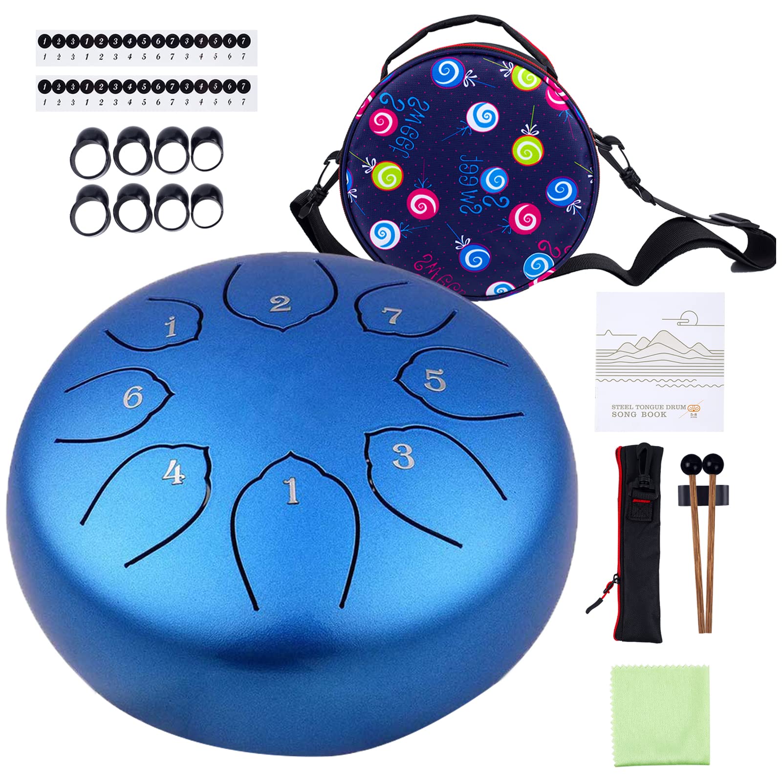 Musfunny Steel Tongue Drum Kids Instrument: Musical Metal Tank Drums Set | 6 Inc
