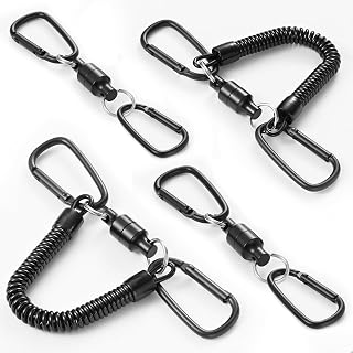 Magnetic Releaser, Load Capacity 11.0 lbs (5 kg), Magnet, Strong Magnetic Release, Spring Cord Included, Fishing Net, Accessories, Hanging, Fall Prevention, Outdoor Activities, Camping,