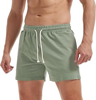 AIMPACT Mens 5 Inch Shorts Cotton Casual Shorts with Pockets