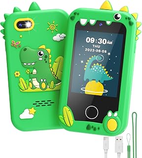 UCIDCI Kids Smart Phone Toys for Girls Ages 3-7 with Dual Camera - Phone Toy with Learning Games, Travel Gift with MP3 Music Player for Christmas Birthday Gifts for 3 4 5 6 7 Year Old Boys
