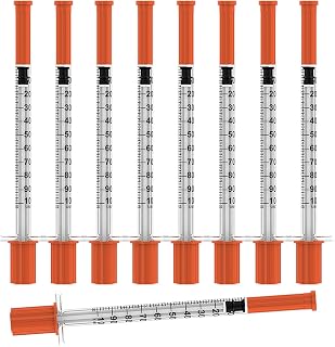 U-100 Disposable Syringes with Needle,1ml/cc,30G 5/16" (8mm), Individually Wrapped – 100 Pack| Lab Supplies