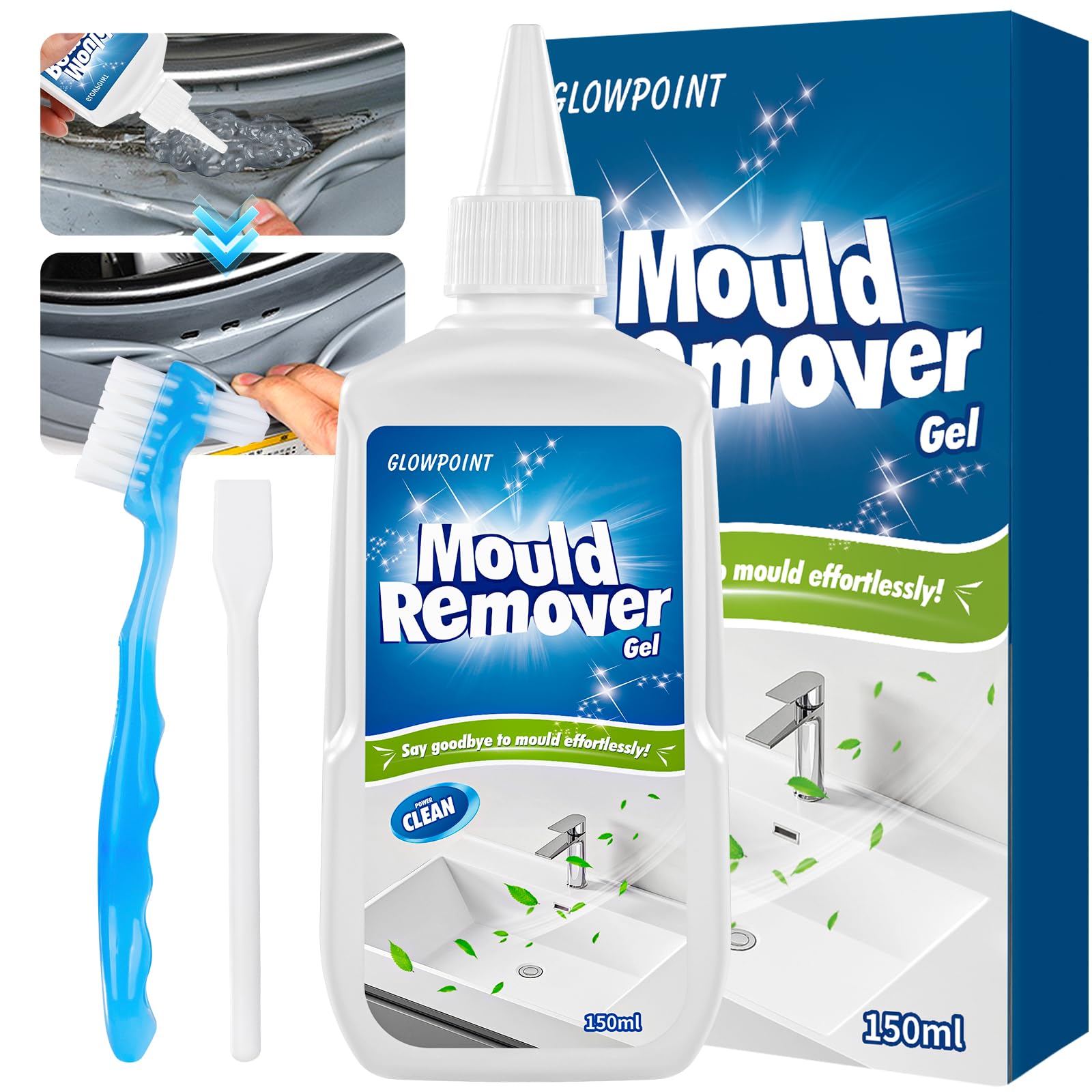 Mould Remover Gel, Large Capacity 150ML Black Mould & Mildew Remover, Deep Clean