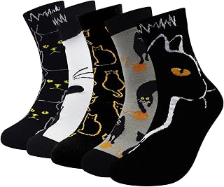 Women's Colourful Socks Funny Socks with Cartoon Animal Funny Cute Cat Dog Cool Socks Cotton Christmas Gift Ideas for Women Girls