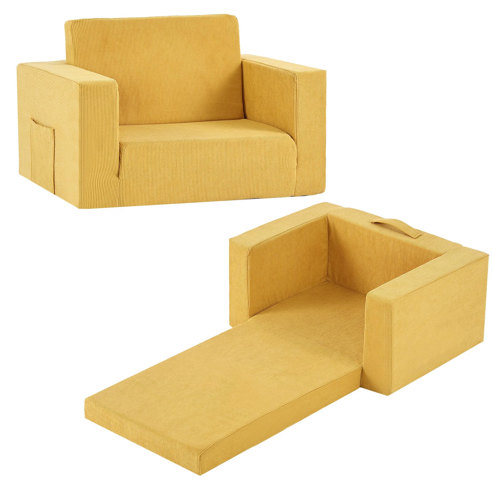 Tiita 2-in-1 Kids Sofa, Convertible Children Couch to Lounger, Flip Out Kids Cha